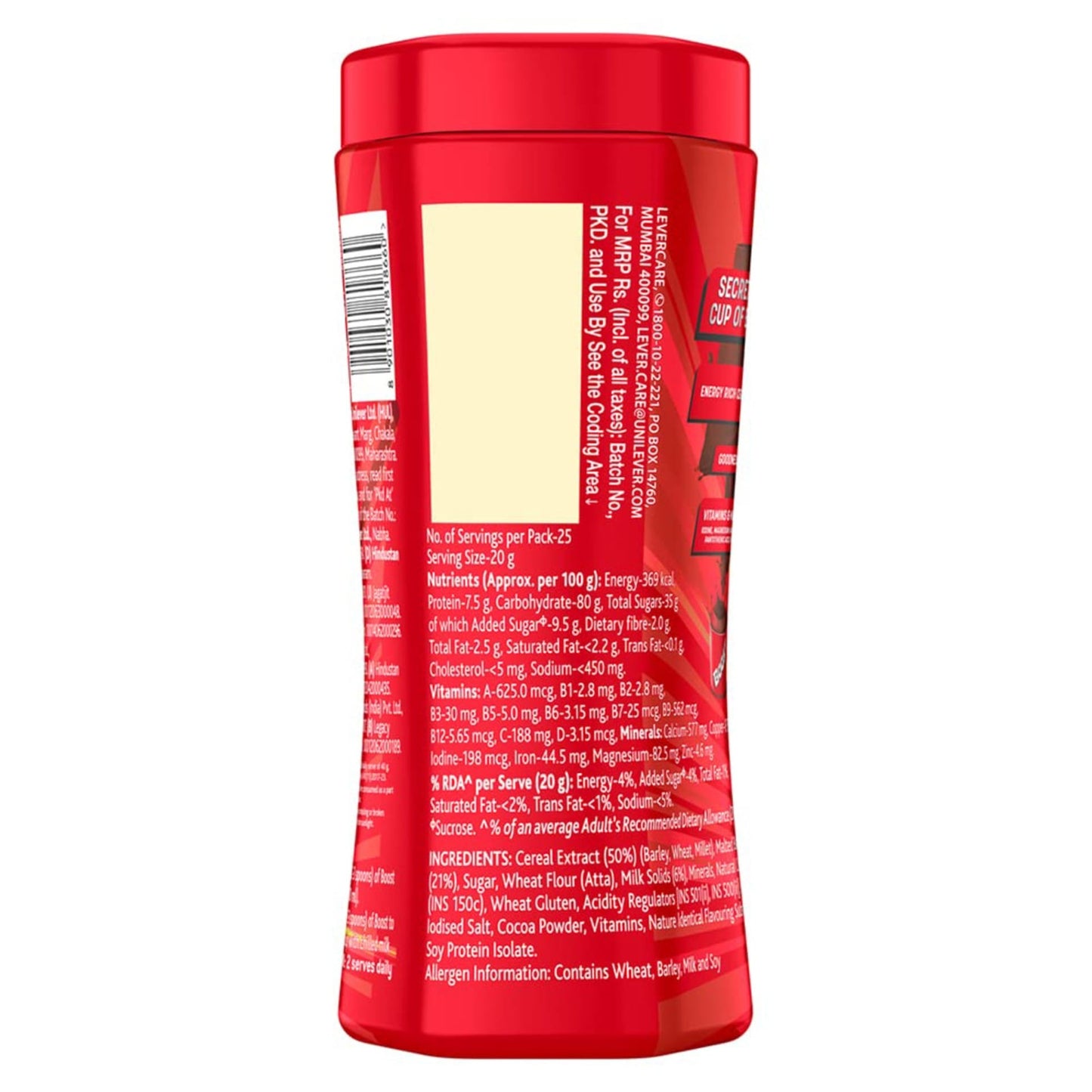 Boost Energy Drink 3Xmore Stamina Clinically Proven 24x500gm