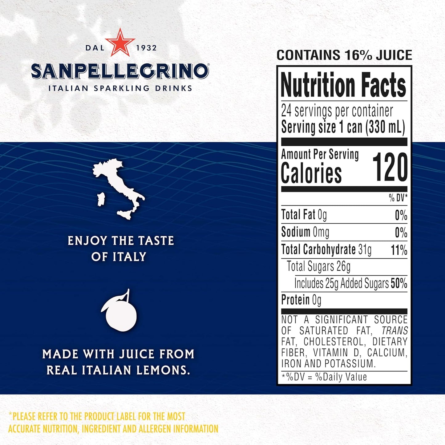 Sanpellegrino Sparkling Juice Limonata 24x330ml