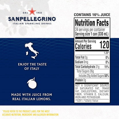 Sanpellegrino Sparkling Juice Limonata 24x330ml